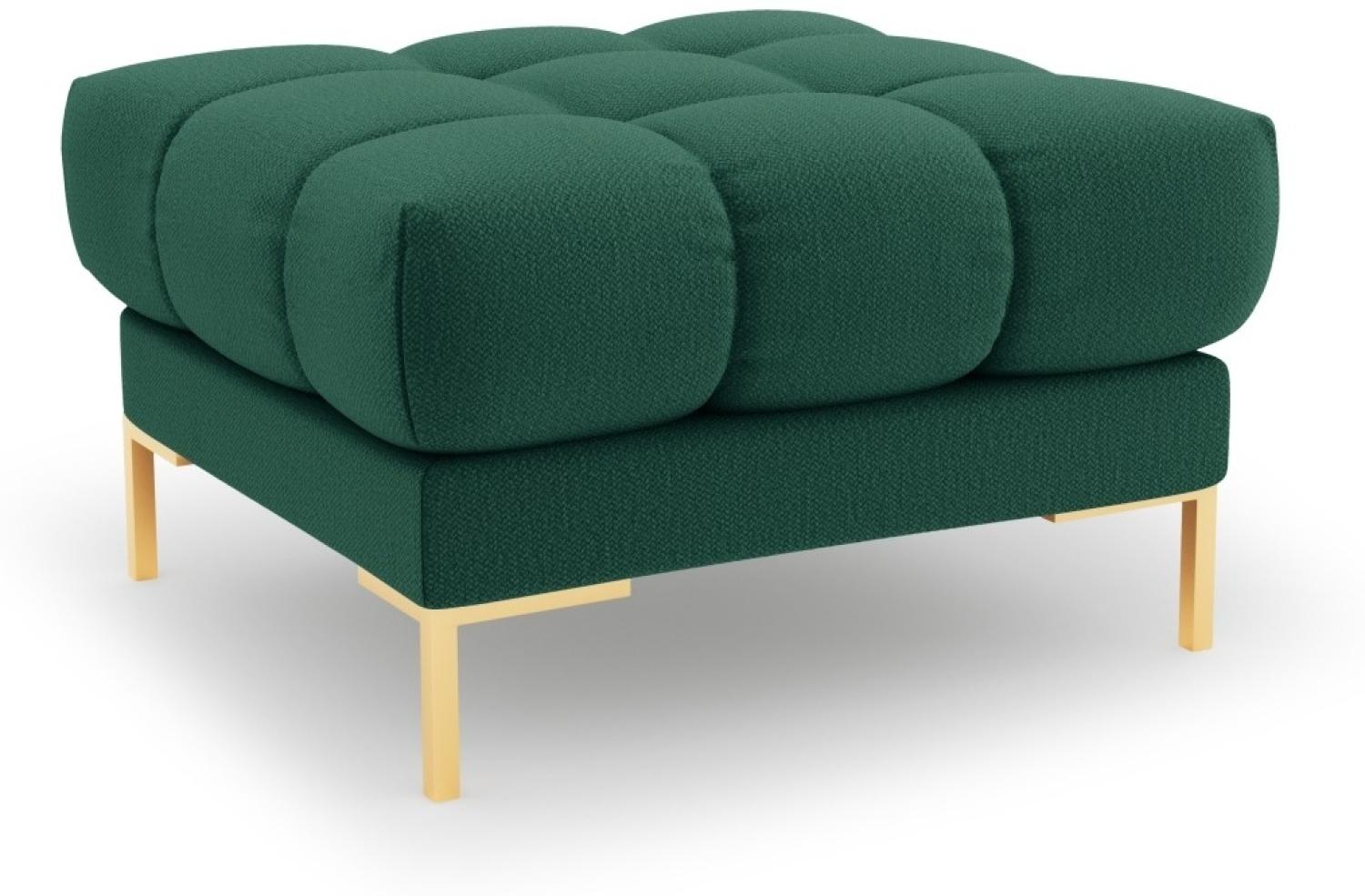 Micadoni Pouf Hocker Mamaia | Bezug Green | Beinfarbe Gold Metal Bild 1