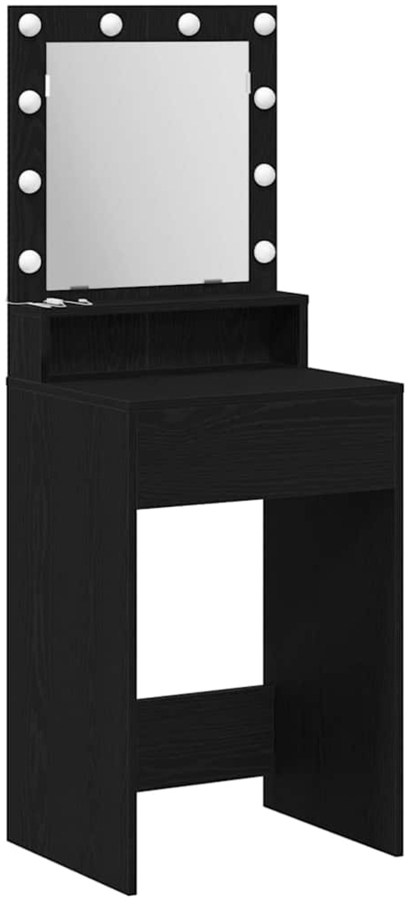 vidaXL Schminktisch mit Regal Schwarz Eichen-Optik 50 x 41 x 135 cm 865119 Bild 1