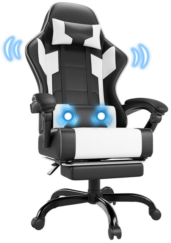 HOMALL Gaming-Stuhl Bürostuhl mit Massagefunktion, Fußstütze, ergonomischer Gaming Stuhl Bild 1