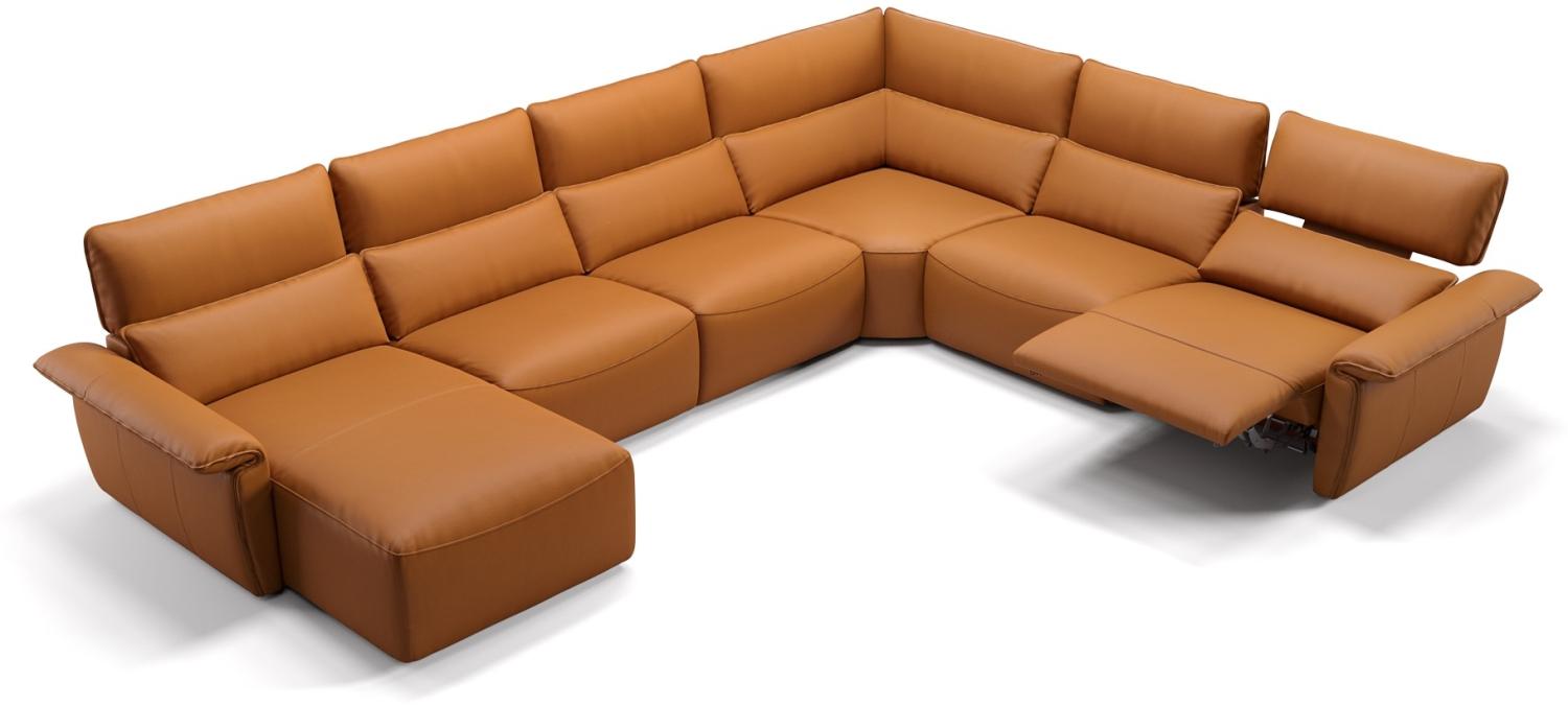 Sofanella Wohnlandschaft Merdia Ledersofa Eckcouch Sofa in Cognac Bild 1