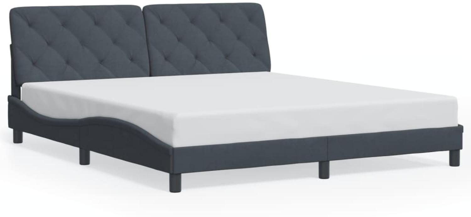 vidaXL Bettgestell ohne Matratze Dunkelgrau 180x200 cm Samt 3207936 Bild 1