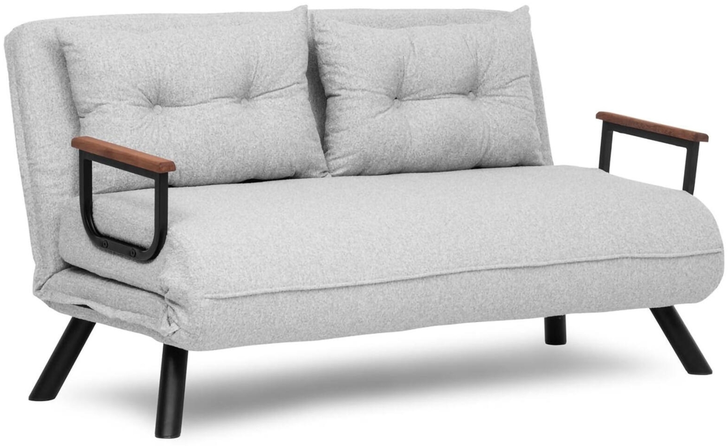 Dmora 2-Sitzer SchlafsofaCalvin, Verwandelbares Sofa, Lineare Stoffstruktur, Schlafsessel mit Stauraum, 133x78 h78 cm, Hellgrau Bild 1