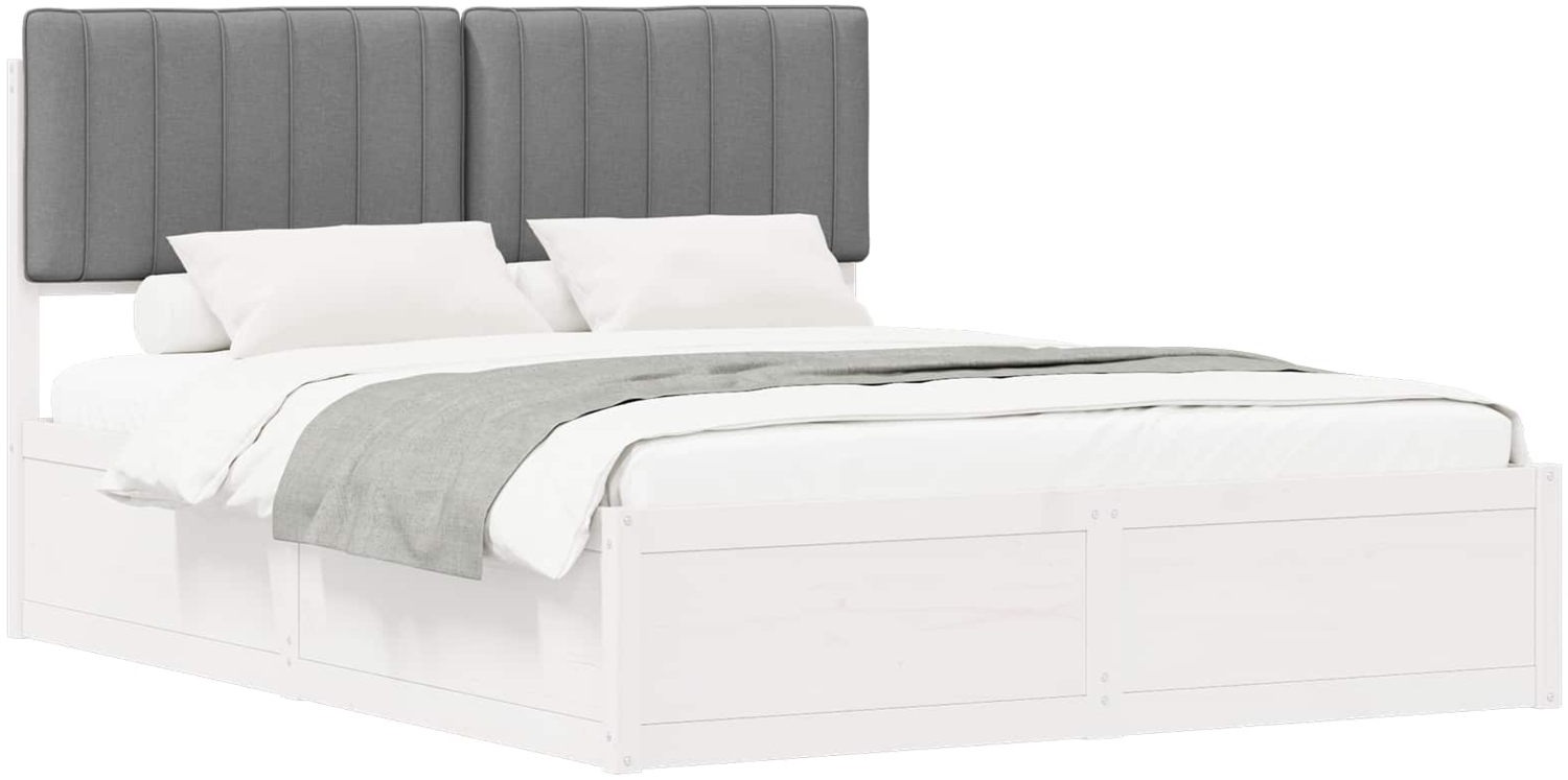 vidaXL Bettgestell mit gepolstertem Kopfteil Hellgrau 160 x 200 cm 3398223 Bild 1