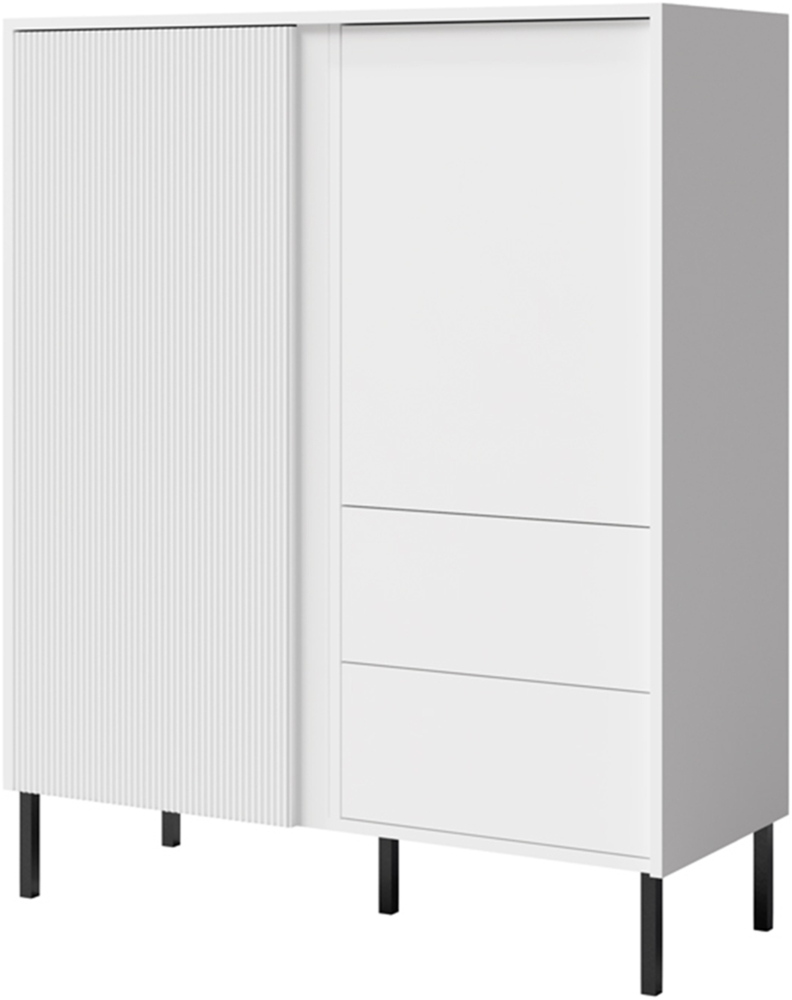 AX LIVING Hohe Kommode Mikasso – 100 cm Breite, Modern in Weiß Bild 1