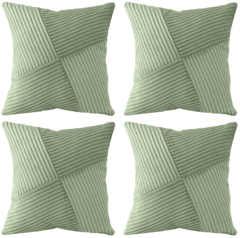 Amilian Kissenhüllen - 4er Set Kissenbezug, Kissenbezüge - Zierkissenbezüge, (4 Stück), 40x40 cm, Kissenhülle für Sofakissen, Dekokissen, Zierkissen, Kissen Bild 1