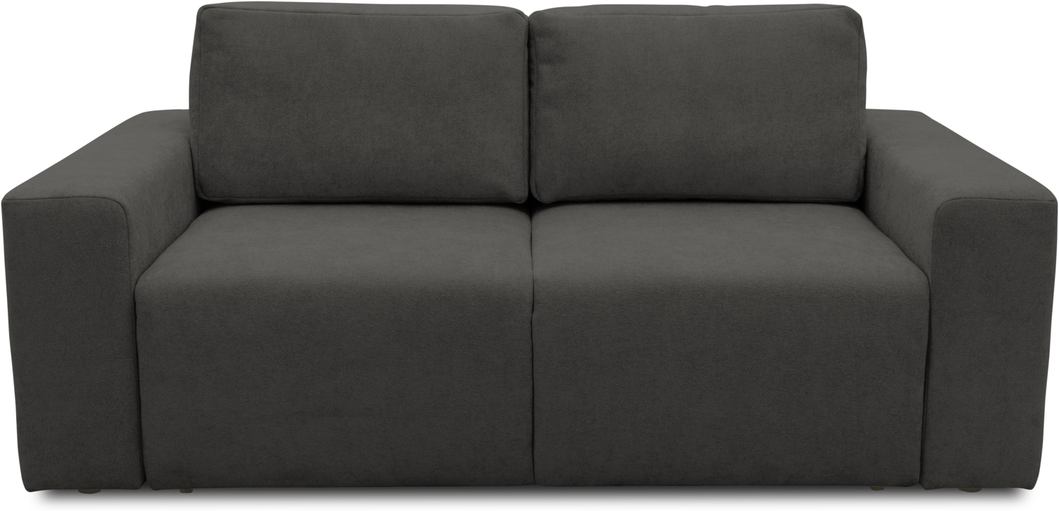 DOMO. collection Sofa 700 029, 2-Sitzer Couch mit Schlaffunktion und Federkernpolsterung, lose Rückenkissen, Polstergarnitur, 192 x 116 x 85 cm (BxTxH), grau Bild 1