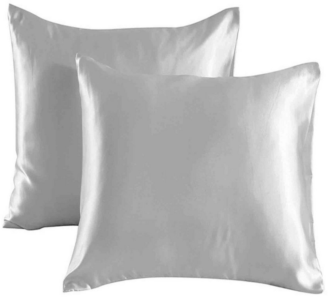 OKWISH Kissenbezüge 2er Kissenbezug Kissenhülle Kopfkissenbezug Kissen Bezug Weich Satin, (2 Stück), 80x80 cm Satinkissenbezug für Haar und Haut mit Reißverschluss Bild 1