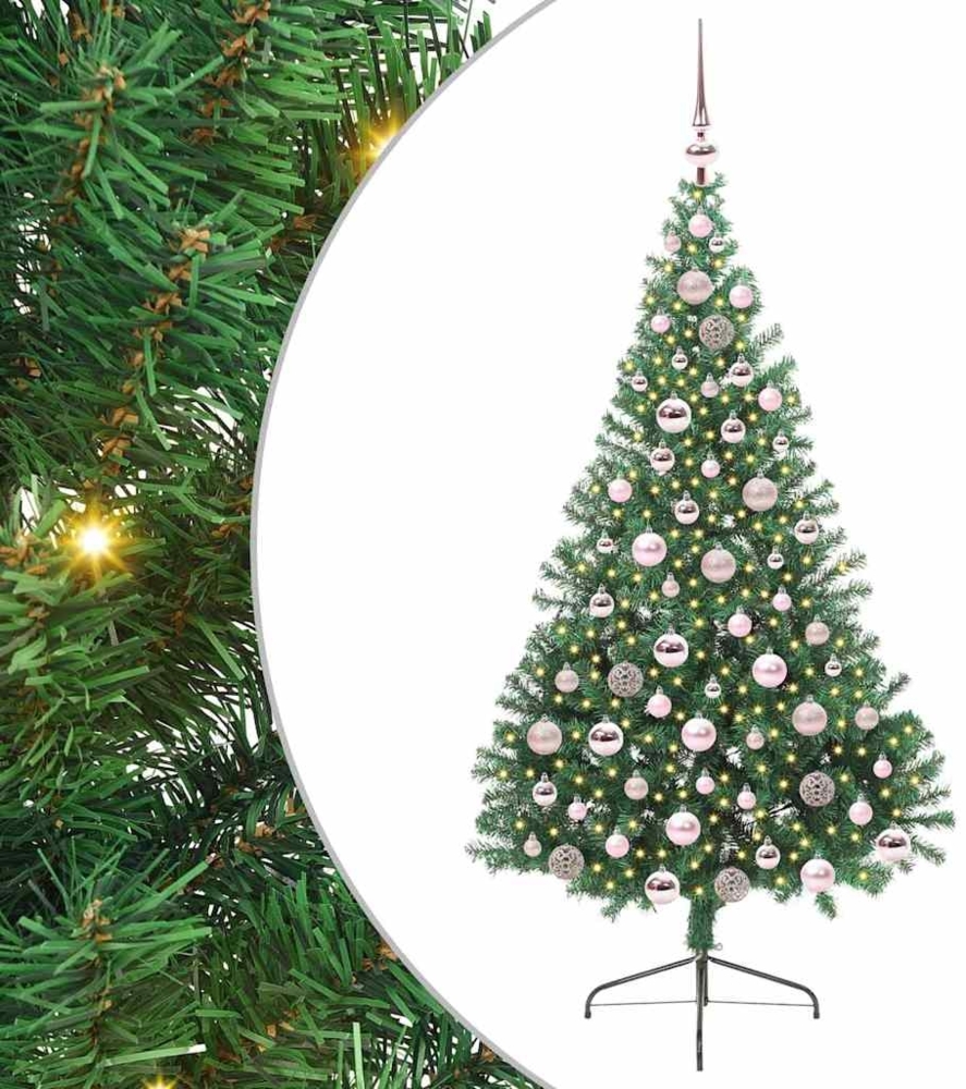 vidaXL Künstlicher vorbeleuchteter Weihnachtsbaum Grün 180 cm PVC 3397013 Bild 1