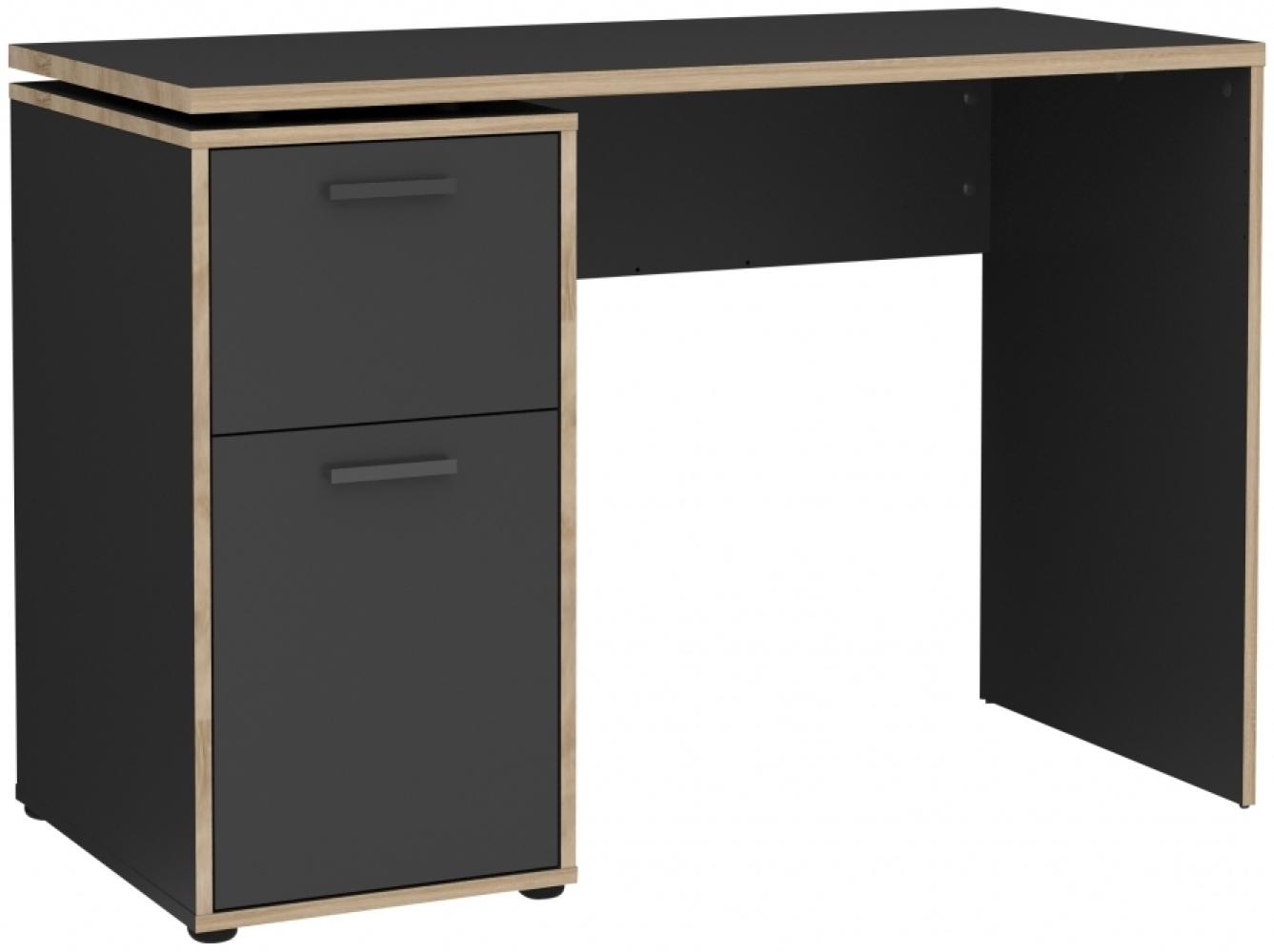 Schreibtisch ELIAS 10 Bürotisch Arbeitstisch Home Office Anthrazit / Eiche Nb. ca. 110 x 50 cm Bild 1