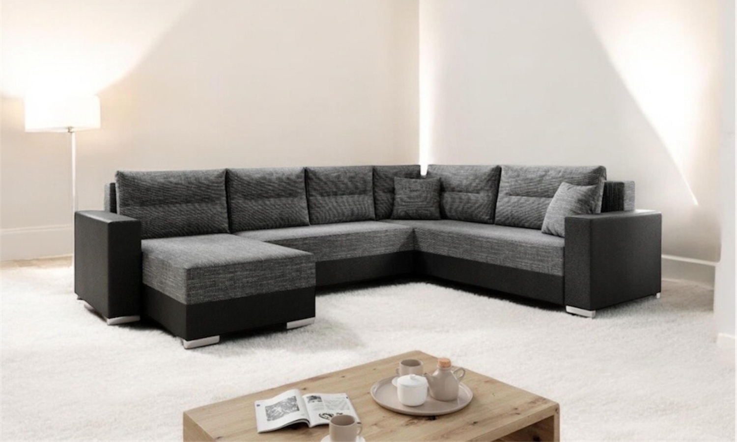 AX LIVING Lovere ecksofas groß 314 cm dunkelgrau Wohnlandschaft Bild 1
