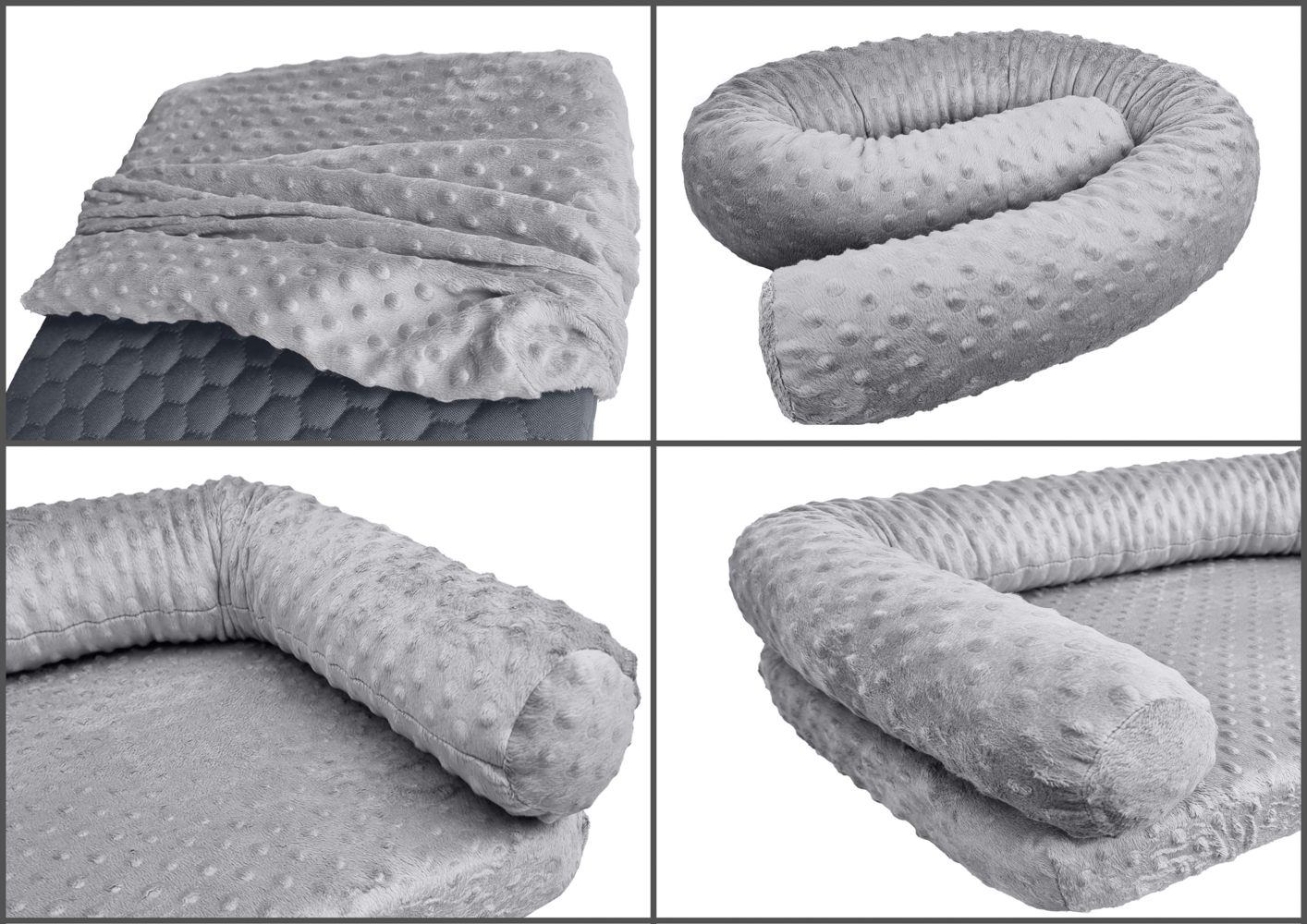 Bezug mit Seitenpolster grau für Tierbett V-30.6080x50 Bild 1