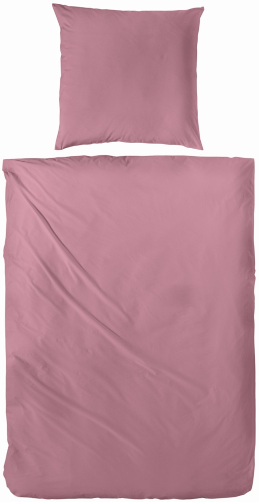 Hahn Haustextilien Luxus-Satin Bettwäsche uni Farbe rosenholz Größe 200x200 cm Bild 1
