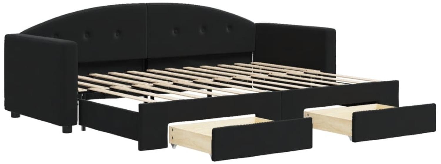 vidaXL Tagesbett Ausziehbar mit Schubladen Schwarz 80x200 cm Samt 3197346 Bild 1