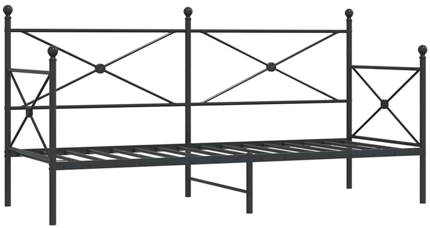 vidaXL Tagesbett ohne Matratze Schwarz 80x200 cm Stahl 4104666 Bild 1
