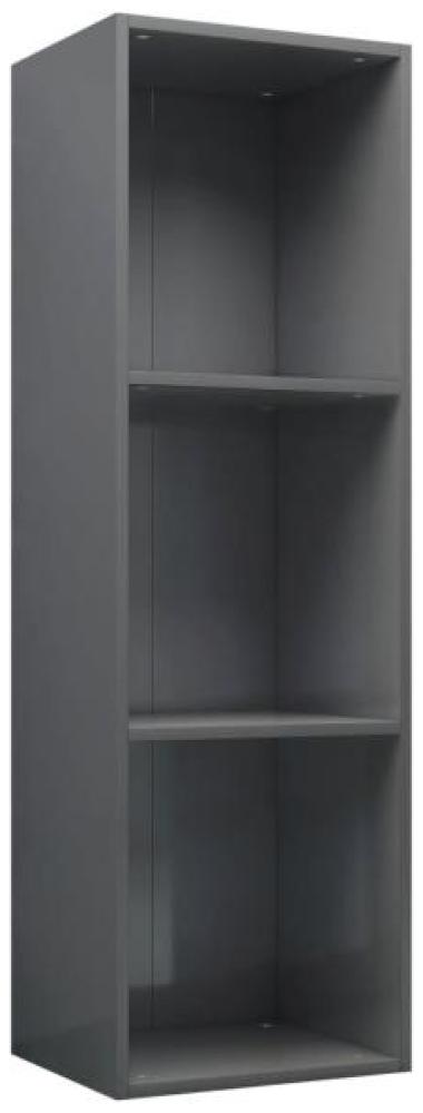 vidaXL Bücherregal/TV-Schrank Hochglanz-Grau 36x30x114cm Holzwerkstoff Bild 1