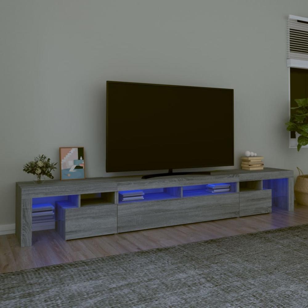 vidaXL TV-Schrank mit LED-Leuchten Grau Sonoma 260x36,5x40 cm 3152784 Bild 1