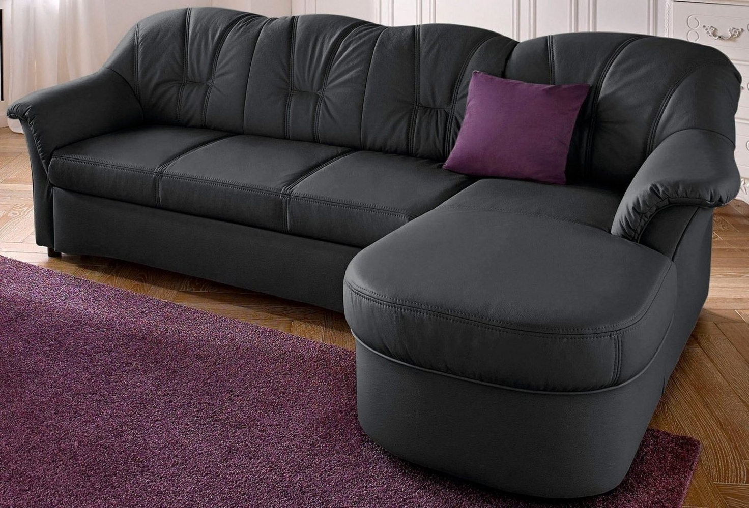 DOMO collection Ecksofa Flores Schlafsofa, B/T/H: 233/142/86 cm, L-Form, wahlweise mit Bettfunktion, wahlweise mit Federkern, auch in Leder Bild 1