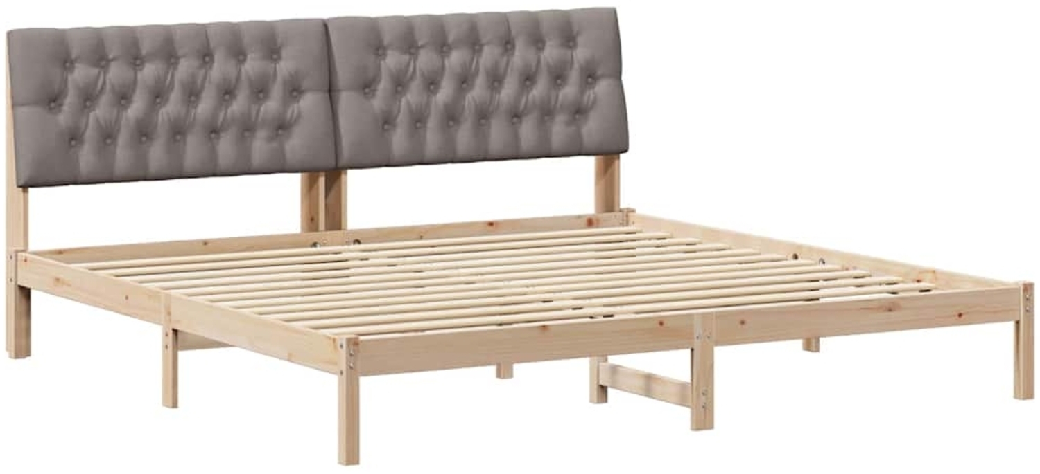 vidaXL Bettgestell mit gepolstertem Kopfteil Braun 200 x 200 cm 3394381 Bild 1