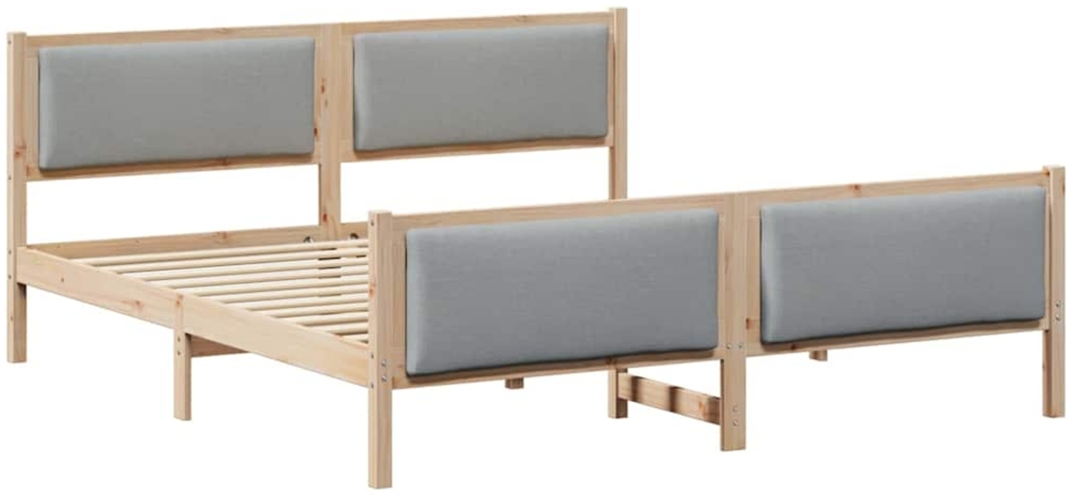 vidaXL Bettrahmen mit Kopfteil Hellgrau 200 x 200 cm Stoff 3394243 Bild 1