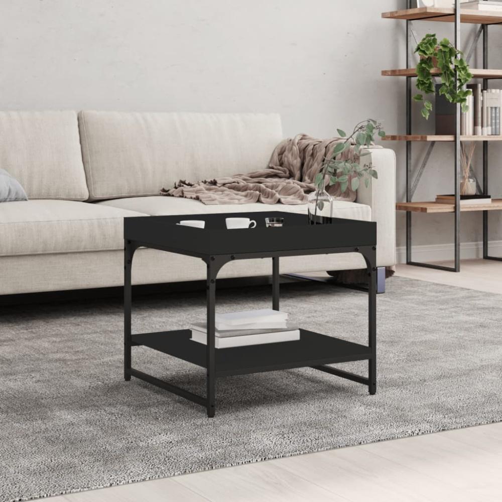 vidaXL Couchtisch Schwarz 49,5x49,5x45 cm Holzwerkstoff 832808 Bild 1