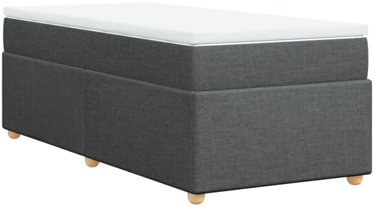 vidaXL Boxspringbett mit Matratze Dunkelgrau 100x200 cm Stoff 3285353 Bild 1