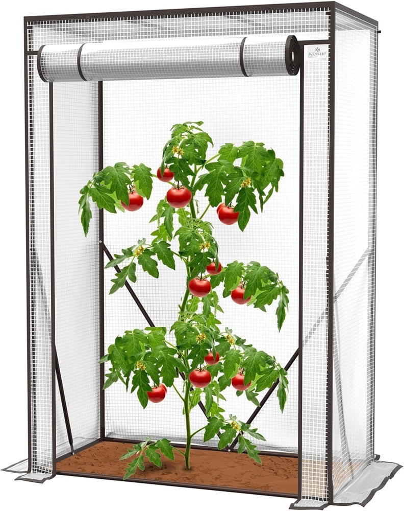 Sekey Gewächshaus Klein 150 x 100 x 50 cm, Tomatengewächshaus Foliengewächshaus Tomaten Gewächshaus Balkon Indoor Outdoor - Stabil, Winterfest & Einfach zu montieren, Weiß Bild 1