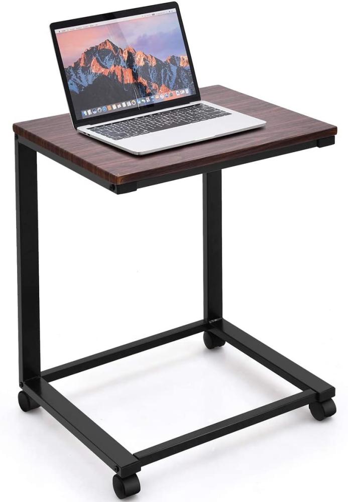 COSTWAY Laptoptisch mit Rollen 50 x 40 x 65 cm Schwarz Bild 1
