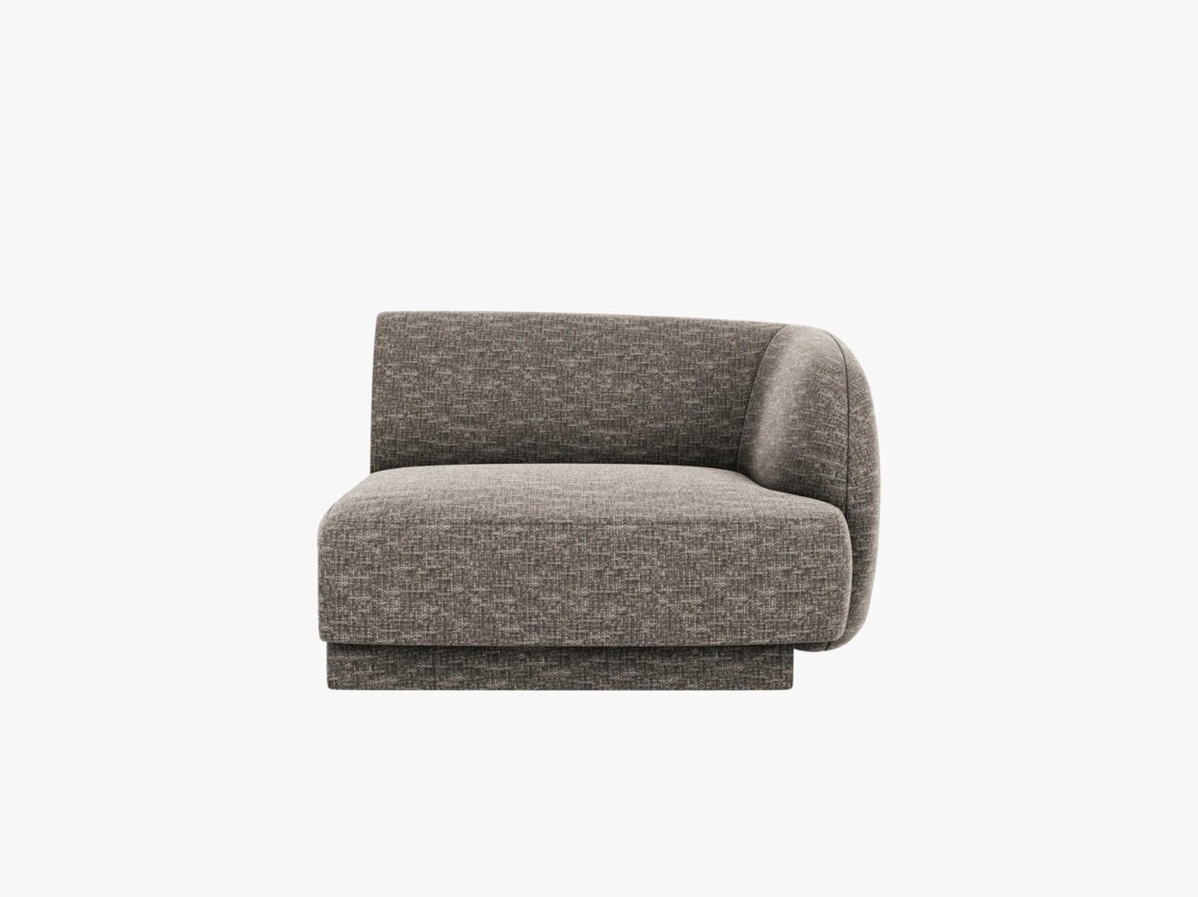 Micadoni Eckmodul Miley 1-Sitzer Chenille Grau Rechts Bild 1