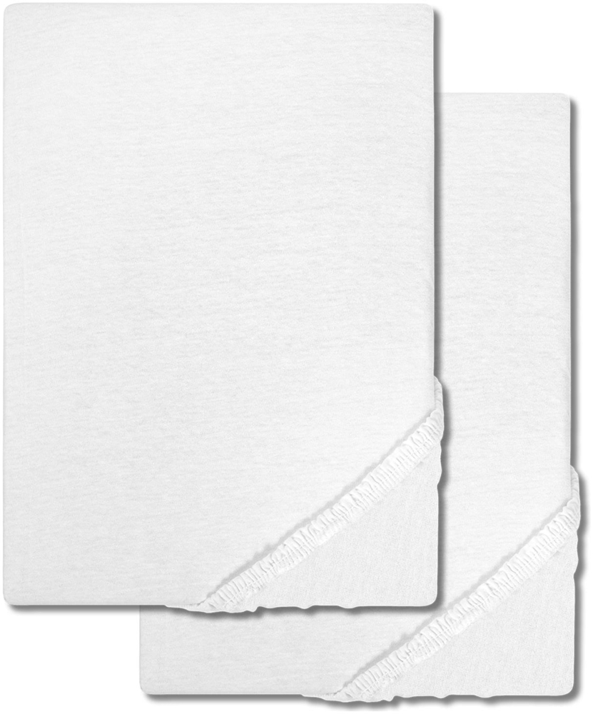Castell Spannbettlaken Microfaser Interlock-Jersey weiß 90 x 190 - 100 x 200 cm Doppelpack Bild 1