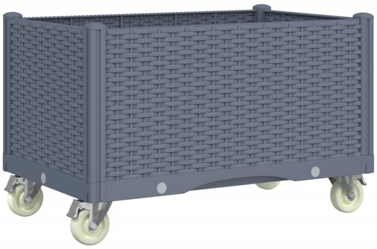 vidaXL Pflanzkasten mit Rollen Blaugrau 80x50x54 cm PP 367976 Bild 1