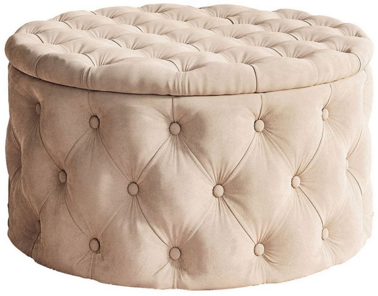 Lookway Hocker CHESTERFIELD runder gesteppter mit Staufach (Der gepolsterte hocker), mit Stauraum Bild 1