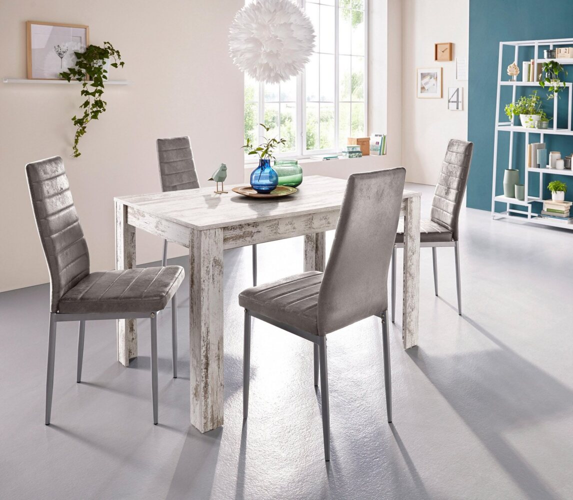 INOSIGN Essgruppe mit Tisch und 4 Stühlen, (Set, 5-tlg), Tischbreite 120 cm Esszimmer Set, Tischgruppe Bild 1