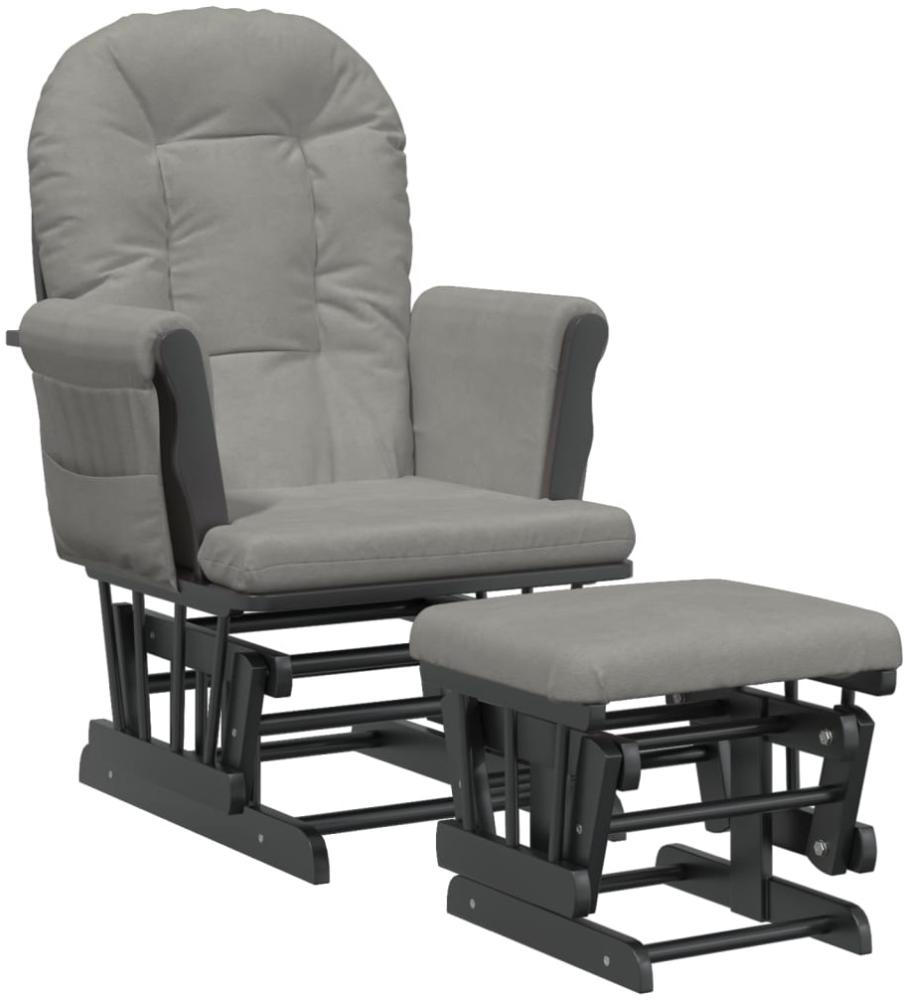 vidaXL Schaukelsessel mit Hocker Gleitend Hellgrau Stoff 351666 Bild 1