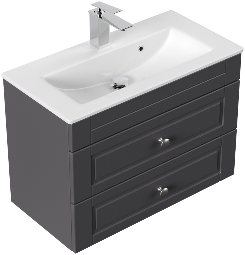 Badmöbel Mars 700 SlimLine Cottage SoftClose anthrazit : Anthrazit Bild 1