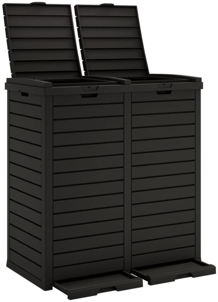 vidaXL Outdoor-Mülltonne Schwarz 78x41x86 cm Polypropylen 364173 Bild 1