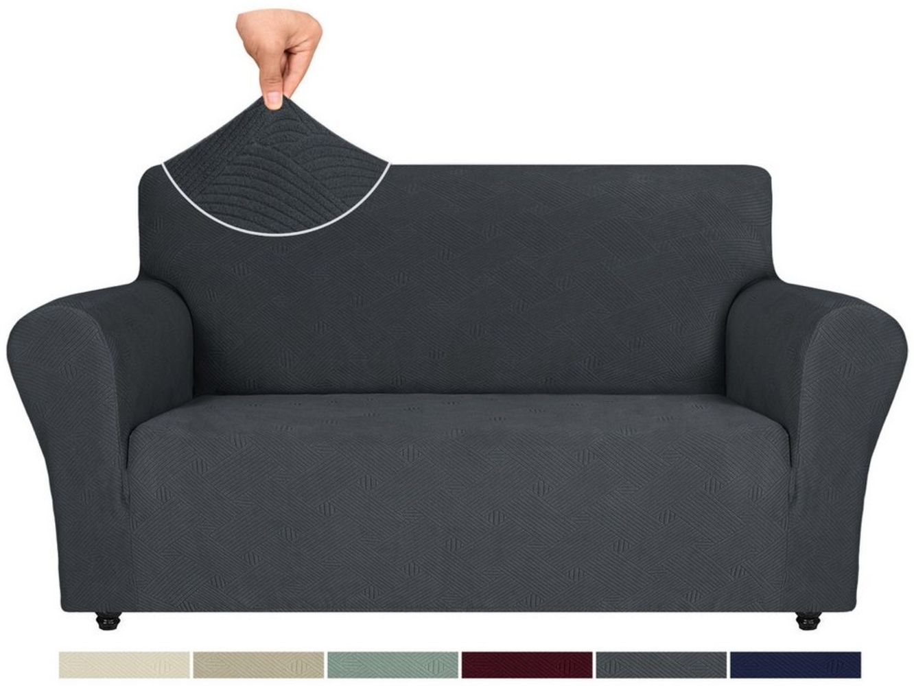Coonoor Sofahusse Stretch Sofabezug, Sofa Überzug 1/2/3/4 Sitzer, Sofaschoner rutschfest, Elastisch Couch Überzug Mit Armlehnen, Sofaüberwurf Couch Überwurf Bild 1