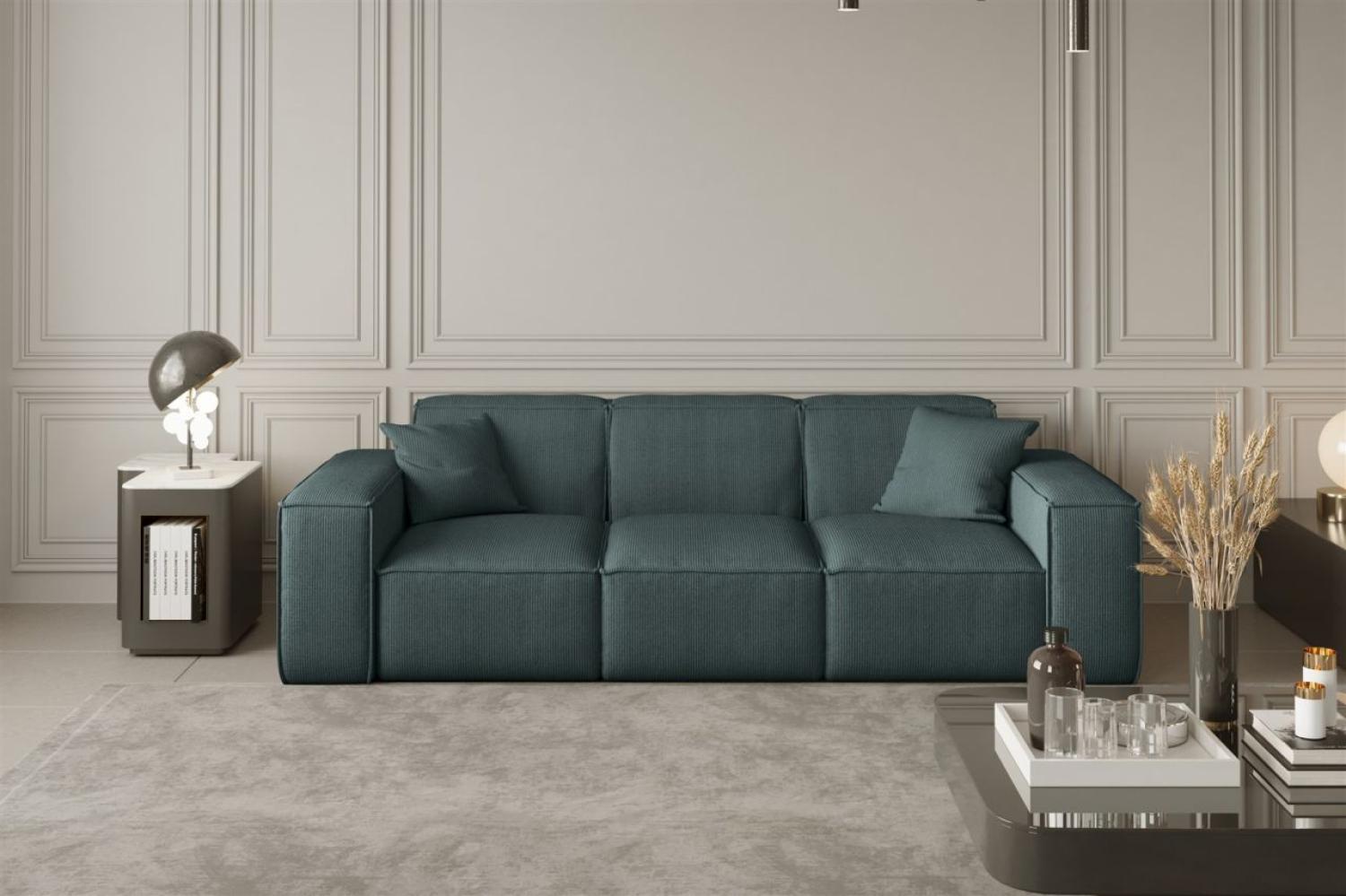 Sofa Designersofa CELES 3-Sitzer in Stoff Scala Petrol Bild 1