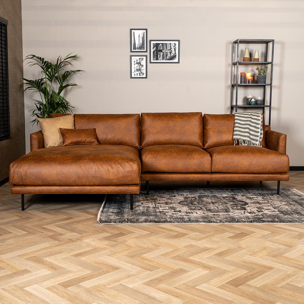 Bronx71 Ecksofa Denver Leder cognac links Bild 1