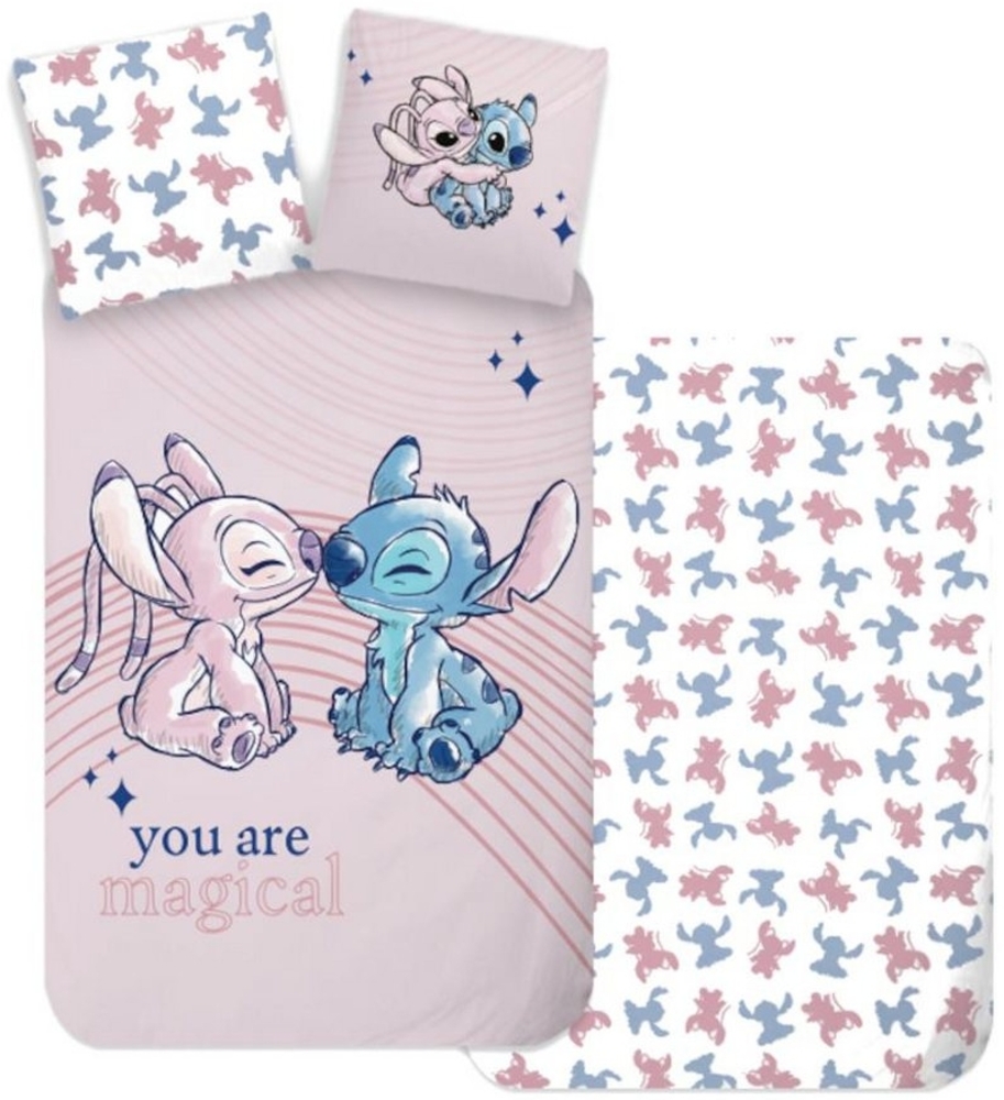 Lilo & Stitch Babybettwäsche Lilo & Stitch "you are" Babybettwäsche in Rosa, 100% Baumwolle Bild 1