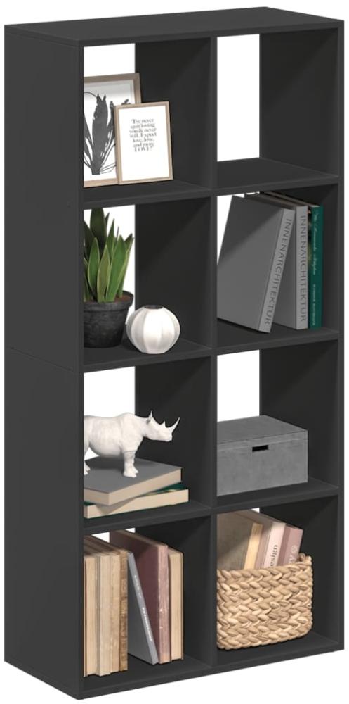 vidaXL Raumteiler-Bücherregal Schwarz 69,5x29x137,5 cm Holzwerkstoff 858022 Bild 1