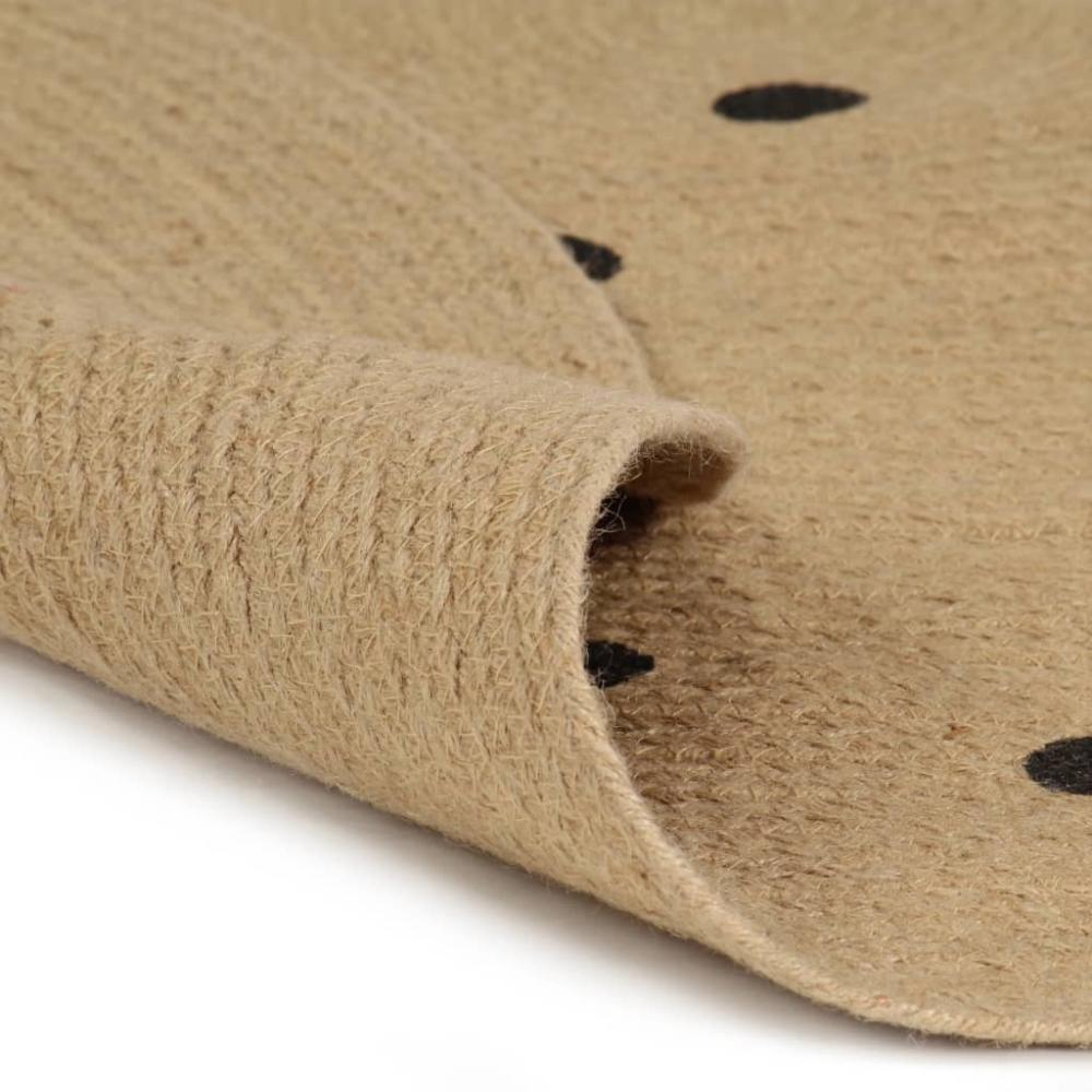 vidaXL Teppich Handgefertigt Jute mit Punktmuster 150 cm 133688 Bild 1