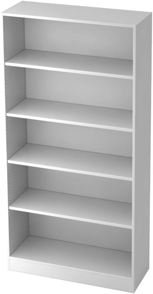 bümö office Regal weiß, Standregal Holz - Aktenregal für Ordner & Bücher, Bücherregal 100 cm breit, 5 OH Regal Wand, Büroregal, Holzregal, Ordnerregal, Buchregal, Wandregal, Büromöbel, 6400-W Bild 1