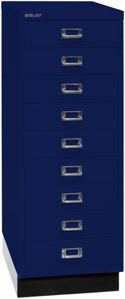 Bisley MultiDrawer™, 39er Serie mit Sockel, DIN A3, 9 Schubladen, Farbe oxfordblau Bild 1