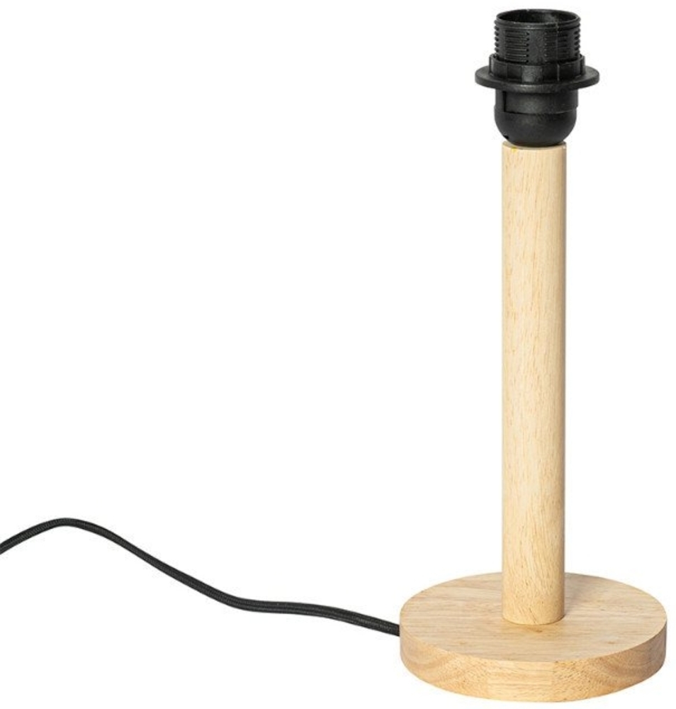 Qazqa Tischleuchte Mels, ohne Leuchtmittel, E27, Naturel, Landhaus, Holz, 1-flammig Bild 1