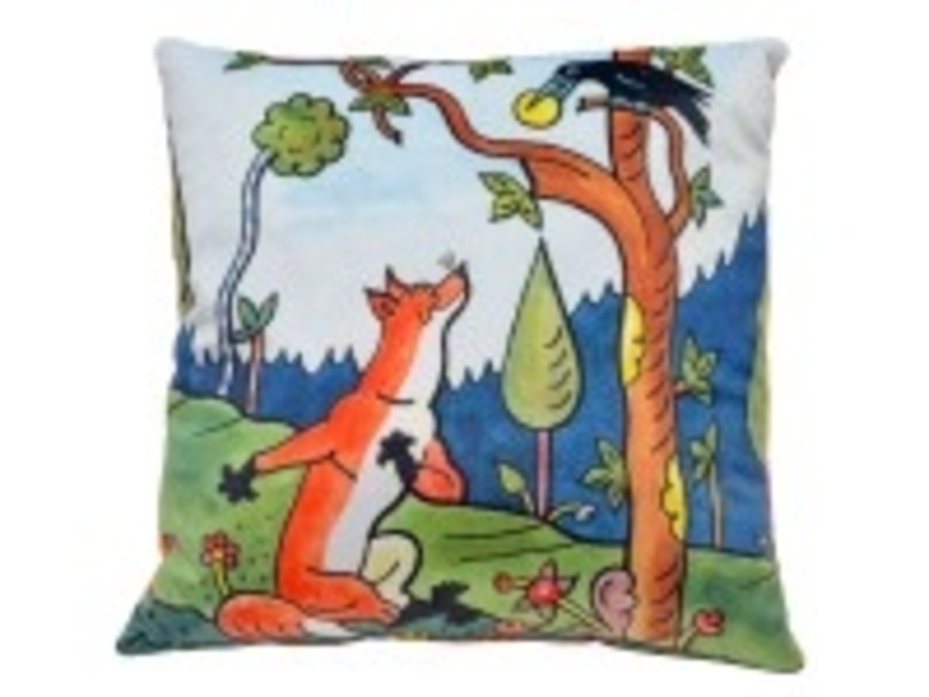 Kissen 30x30 cm, Fuchs und Käse, Kinderkissen Bild 1