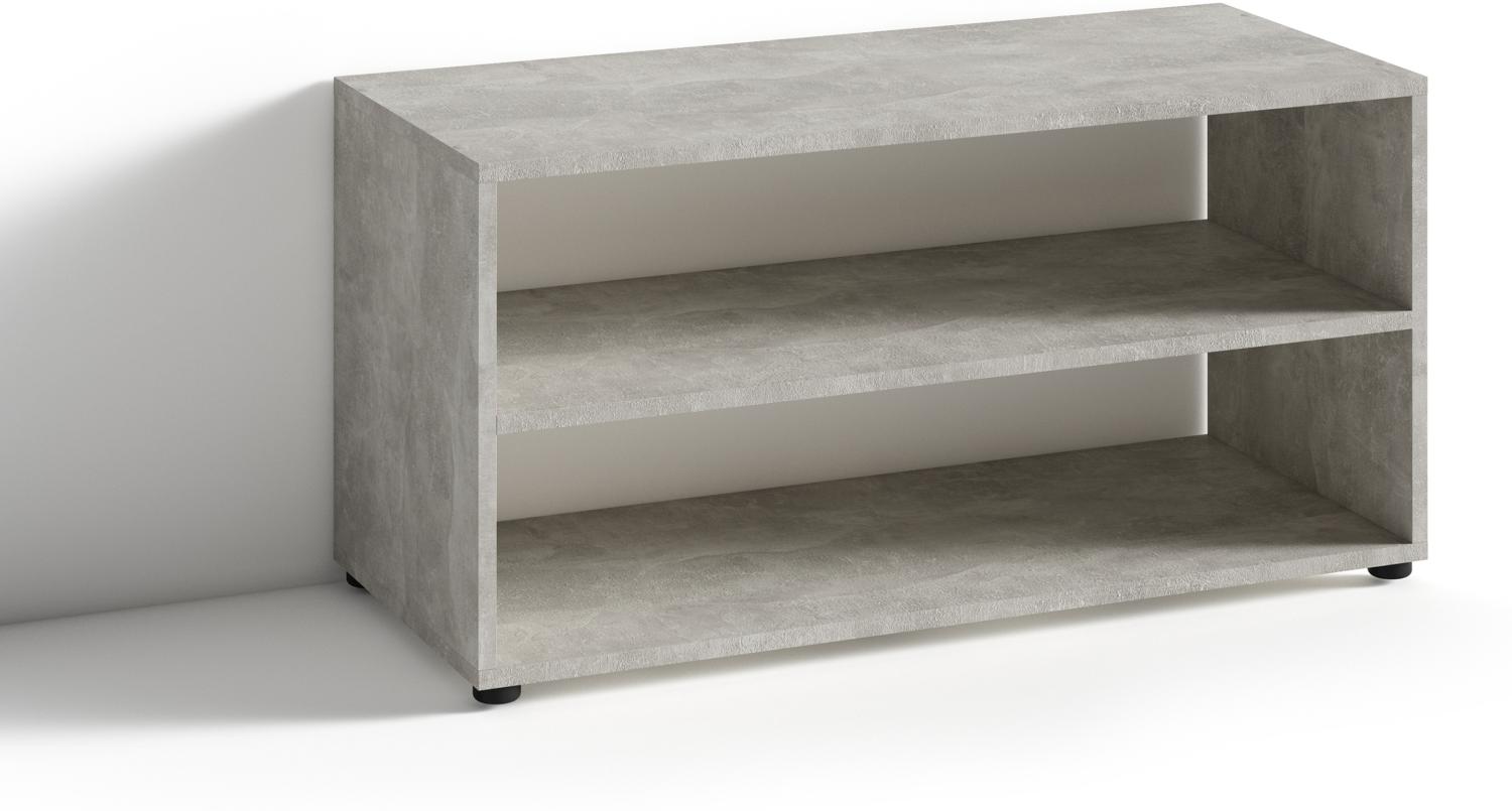 byLIVING TV Stand VICTORIA / kleines Regal grau / Beistelltisch 90 cm breit / Wohnzimmertisch / Schrank / TV Bank / TV Tisch / Beton-Optik / 90 x 45 x 39 cm (BxHxT) Bild 1