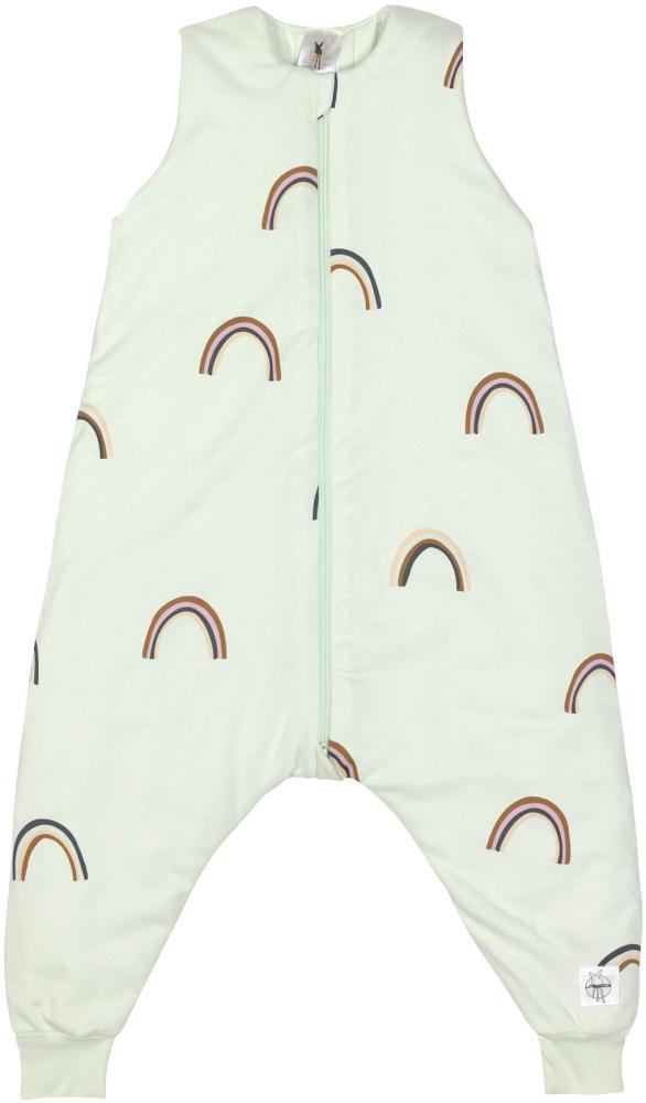 LÄSSIG Kinder Schlafoverall ärmellos 2,5 TOG atmungsaktiv aus Bio Baumwolle/Sleeping Jumper Rainbow Mint, Größe 110/116 Bild 1