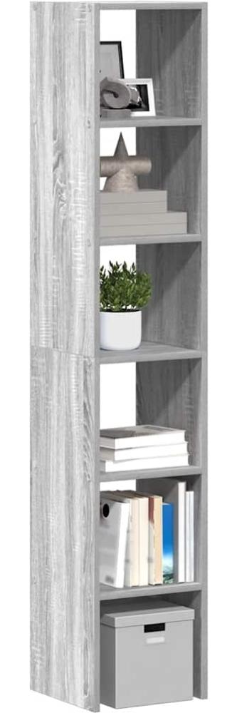 vidaXL Bücherregale 2 Stk. Stapelbar Grau Sonoma 30 x 30 x 80 cm 858814 Bild 1