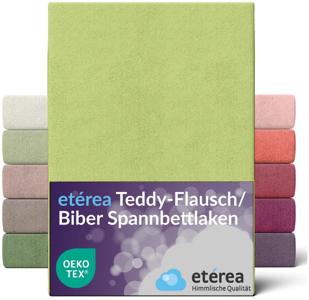 etérea Teddy Flausch Spannbettlaken 180x200 - 200x200 cm Apfelgrün Bild 1