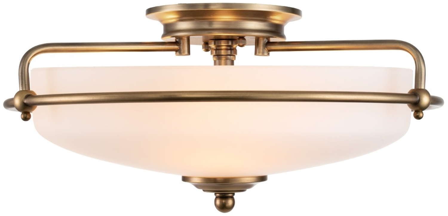 Elstead Lighting Griffin Deckenleuchte Messing Glas opal Bild 1